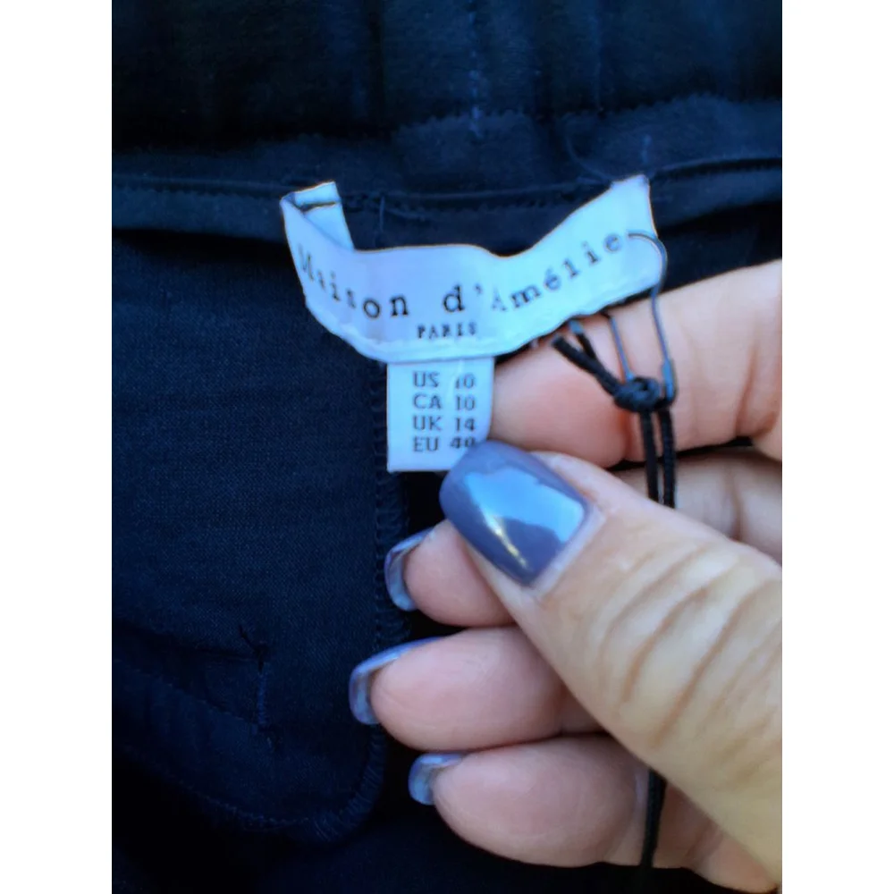 Maison d'Amélie Black Trousers Size 10 NWT Business Casual Chic Office - Picture 9 of 14